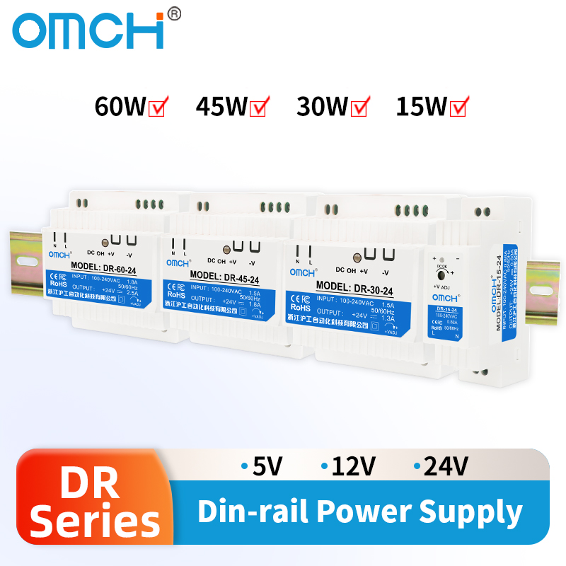 Smps Power Supply - Zasilacz impulsowy OMCH na szynę DIN