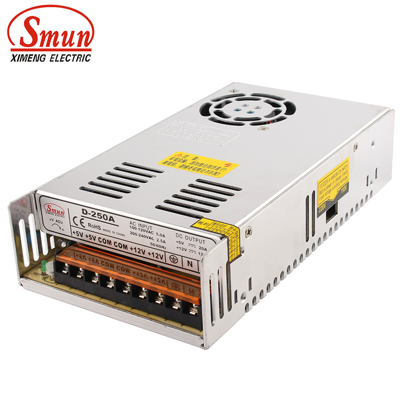 Smps Power Supply - SMUN D-250A 250W 5V 12V podwójne