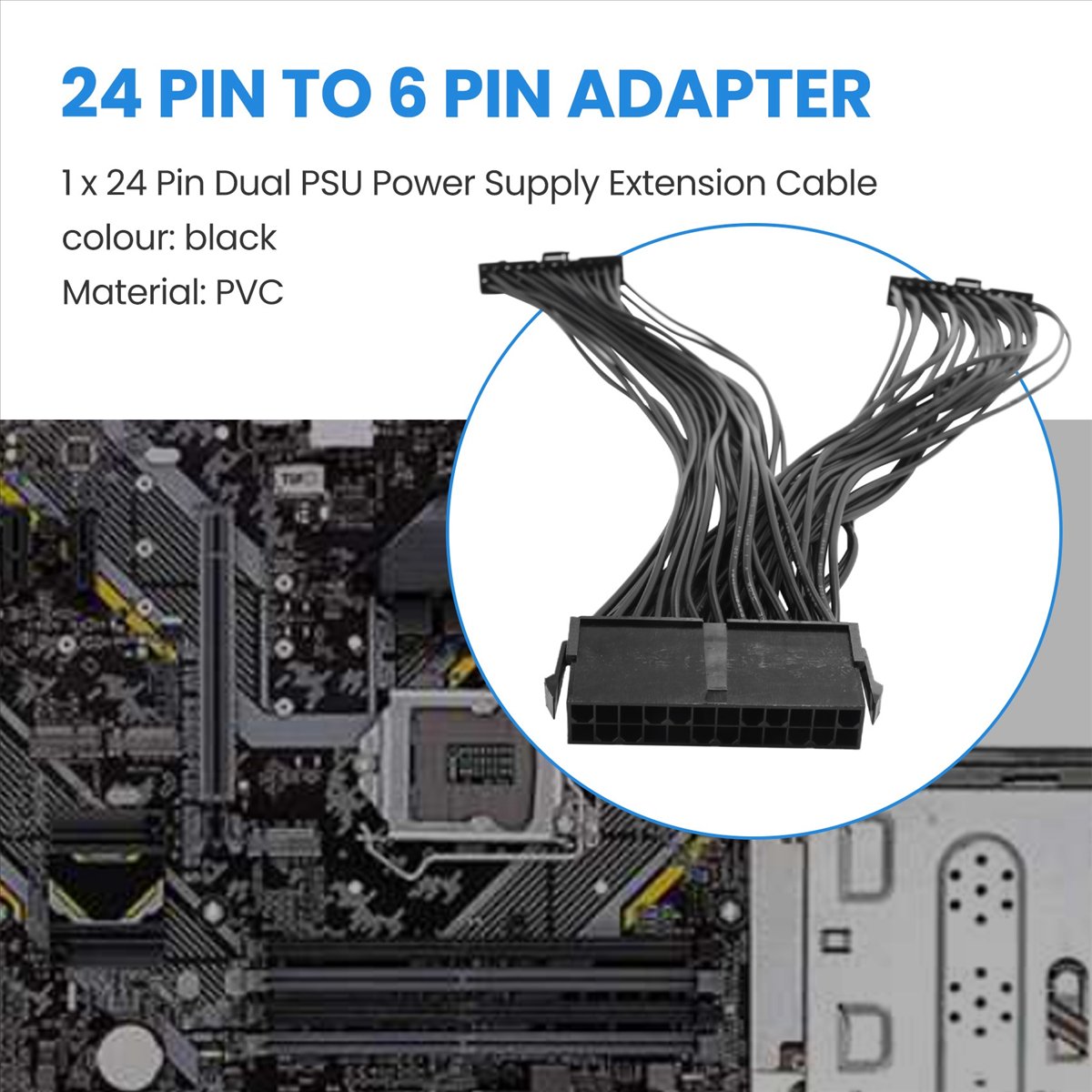 Atx Power Supply - AS62 Podwójny zasilacz PSU, kabel rozdzielający